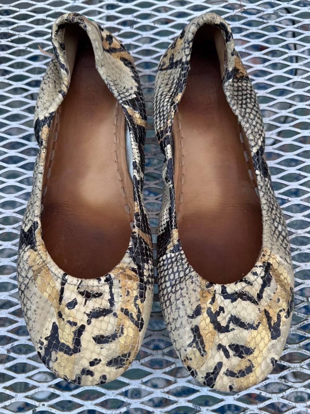 Tieks Size 9 Sand Snake well-loved